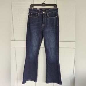 Lucky Brand Dark Blue Flared Leg Jeans Size 8 NWT Hippie Retro